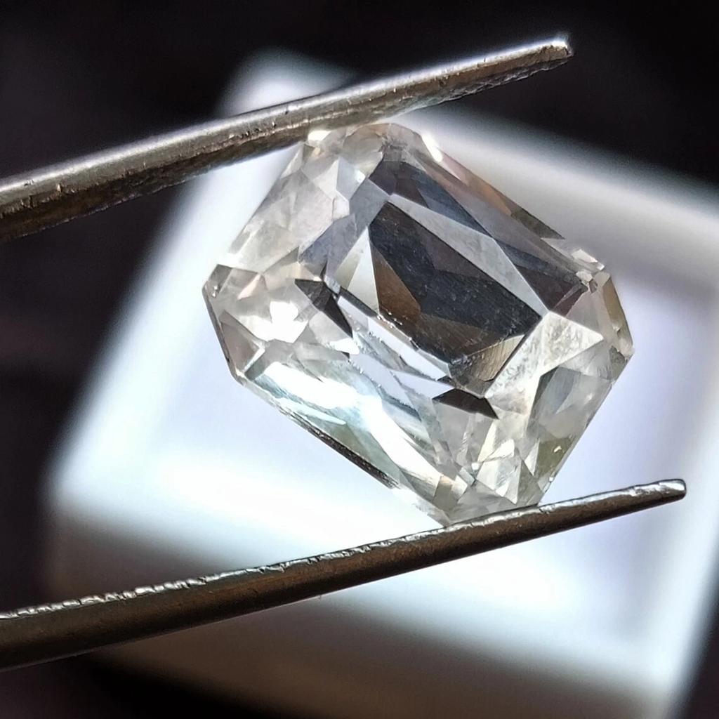 Fabulous White Sapphire Natural Emerald Cut 12+ Ct Certified Loose Gemstone