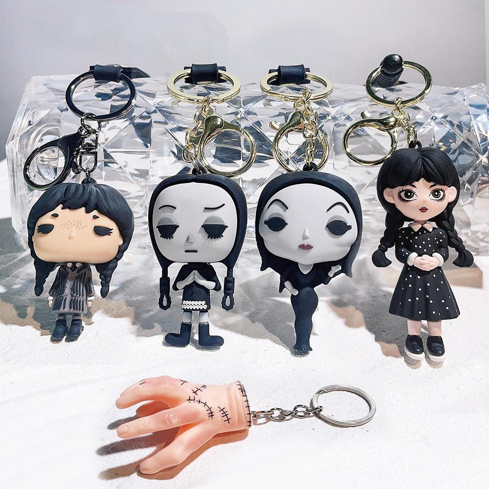 Adorable 3d Silicone Keychain Wednesday Addams Family Doll For Kids And Adults