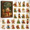 Interactive Holiday Game Animal Advent Calendar 2026 2D Christmas Countdown Box with Toy Acrylic Dog Pendants Festive Tree Hanging Decor Gift