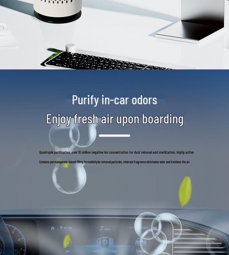 Cup-Shaped Negative Ion Air Purifier for Cars and Desktops - Ideal for Formaldehyde Removal, Safe for Mothers and Babies
