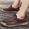 New Retro Men Casual Shoes Handmade Leather Loafers Comfortable Men's Shoes Quality Split Leather Flat Moccasins Men Sneakers