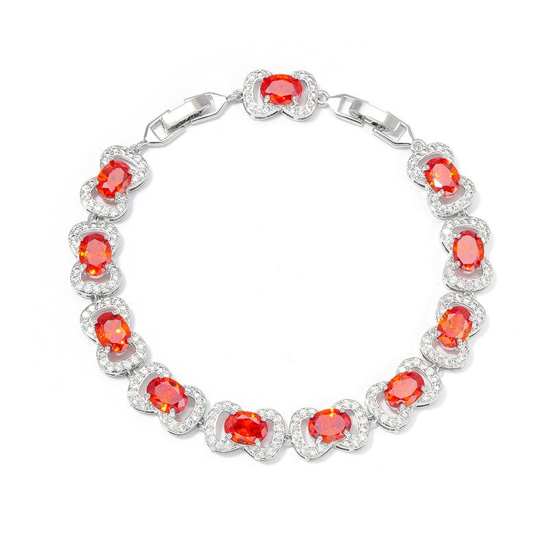 Wholesale of New Exquisite Oval Bow Candy Zircon Bracelets for Ladies with Niche Designs
