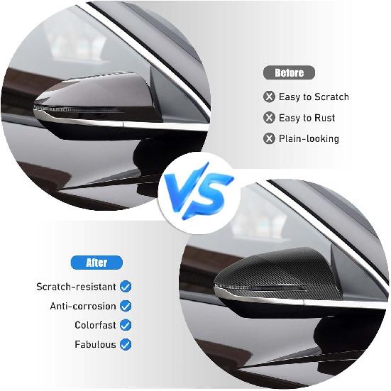 Side Door Mirror Covers for H-yundai Santa Cruz 2022 2023 2024 Accessories, ABS Exterior Rearview Mirror Guard Covers Moulding Trim