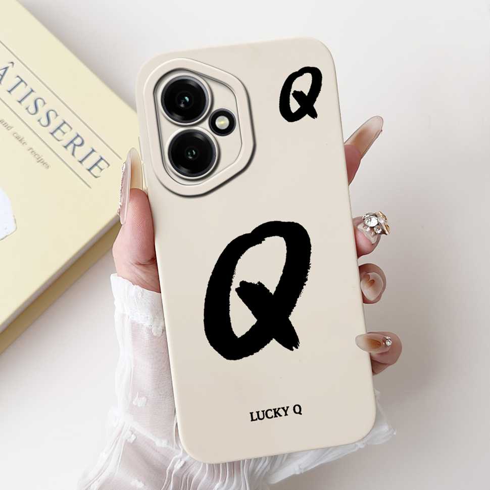 For Honor 400 5G 6.55" Case Fashion Lucky Letters A-Z Soft Silicone Cover For Huawei Honor400 5G DNY-NX9 Phone Shell Bumper