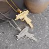 Hip Hop Bling Iced Out Submachine Gun Pendant Necklace for Men Hip Hop Rock Street Party Cool Jewelry