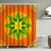 Elegant Bathroom Shower Curtain 3D Printed Floral Decorative Fabric Waterproof Bath Mat Cover In Bright Colors With Green Starbu
