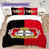 Bayer 04 Leverkusen Muster Bettwäsche-Steppdecken-Set Bettdeckenbezug Kissenbezug Heimdekoration Geburtstagsgeschenk (1 Bettbezug + 2 Kissenbezüge (ohne Füllung))