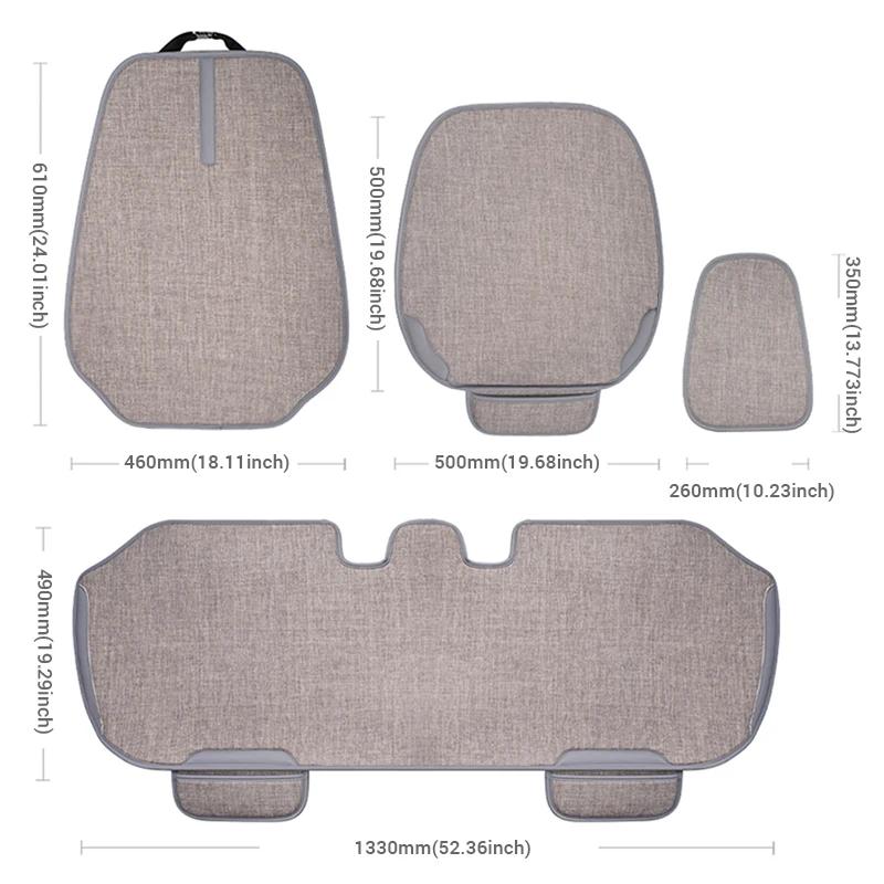 Auto Atmungsaktiver Leinen Sitzbezug Vier Jahreszeiten Universal Vordersitze Schutzkissen Auto Innenraum Stuhl Schutzhüllen Set