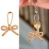 Bright Floral Pattern Bowknot Keychain Accessory For Bags Backpacks Fashionable Sturdy Plastic Craft Decors