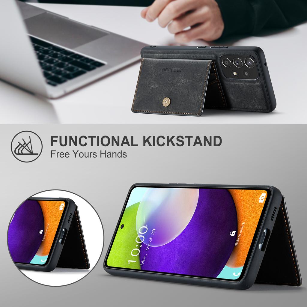 Für Samsung Galaxy A53 5G Hülle Leder Handy Rückseite Magnetisch Abnehmbare Kartentasche