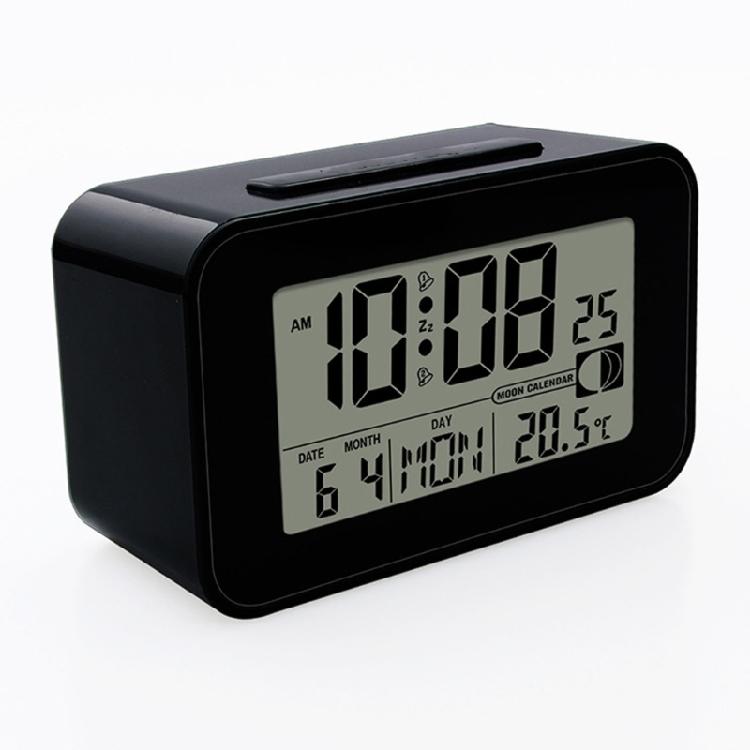 Elegant LCD Alarm Clock with Bright Backlights Multiple Alarms Calendar and Temperature Display for Bedsides Table