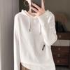 Niche design black label osmanthus needle knitted sweater women's lazy style loose and thin hoodie sweater jacket