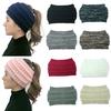 Women Fashion Outdoor Solid Splice Hats Crochet Knit Holey  Cap Headband