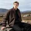 Mens PU Padded Bomber Jacket With Vintage Plaid Stand Collar Loose Fit Winter Streetwear