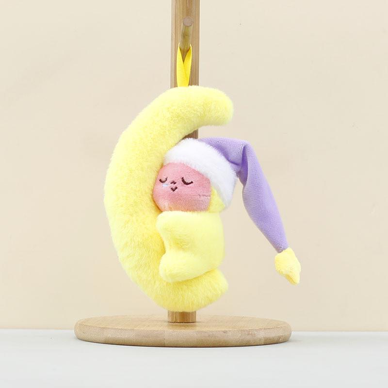 Plush Moon Rabbit Keychain With Soft Pp Cotton Filling For Teens Bag Decor
