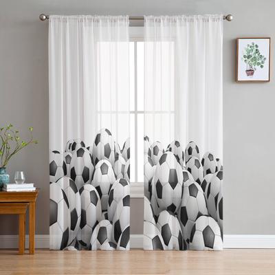 Football Soccer Game Sport Sheer Curtains for Living Room Decoration Window Curtains for Kitchen Tulle Voile Organza Curtains
