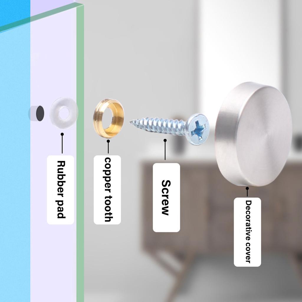 40pcs Steel Mirror Screw Covers Decorative Caps Corrosions Resistant Screws with Caps for Bathroom Kitchen Arts & Crafts