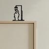 Minimalistický kovový koupelnový znak Ornament Symbol toalety Sprchová figurka Dveřní umělecký znak Domácí nástěnná umělecká dekorace Humorný design