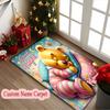 1pc Custom Name or Text Area Carpet, Good Night Winnie Pooh Cozy Dreams Printed Chair Rug for Living Room Kitchen Game Room Use