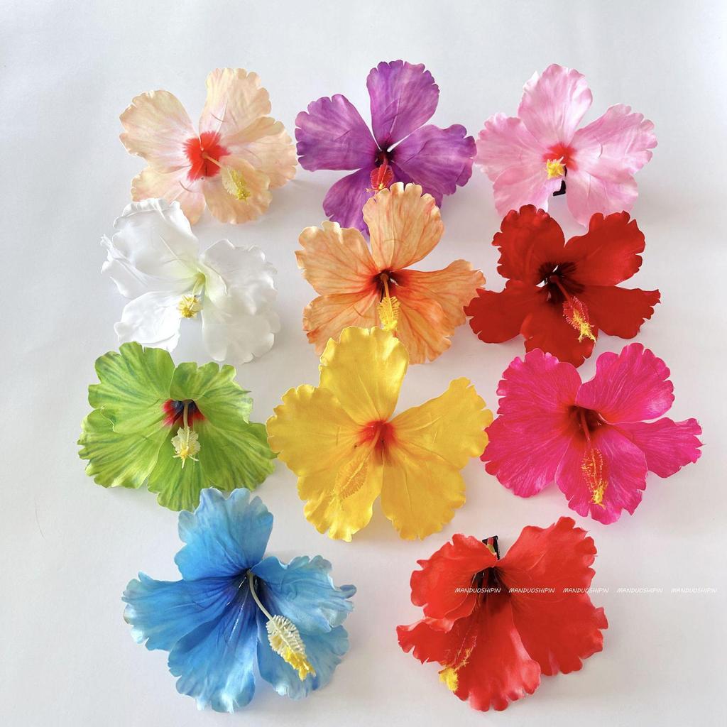 Hawajska spinka do włosów z hibiskusem - Stylowy dodatek na wakacje na plaży