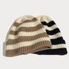 Thickened Winter Hats Stripe Knitted Hat Casual Bonnet Cap  for Men Women