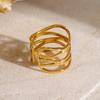Youthway New Creative Multi-Layered Line Skeleton Ring Statement Party Jewelry Gifts For Women Birthday Tarnish Free Rust Proof