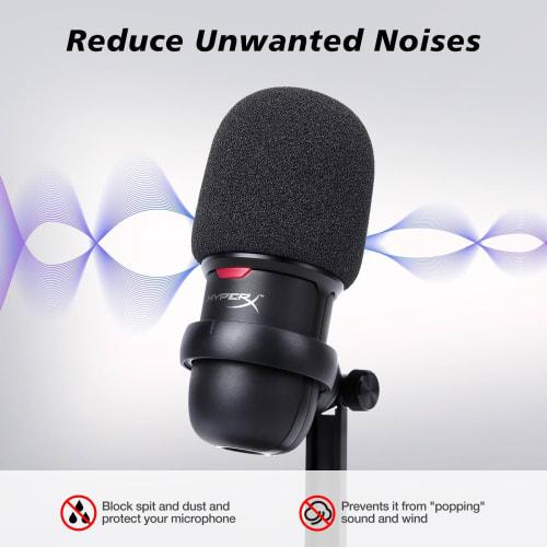 SoloCast Microphone Pop Filter Windscreen - Noise Reduction Gaming Microphone Foam Cover, Microphone Foam Cover Pop Filter, Compatible with HyperX Sol