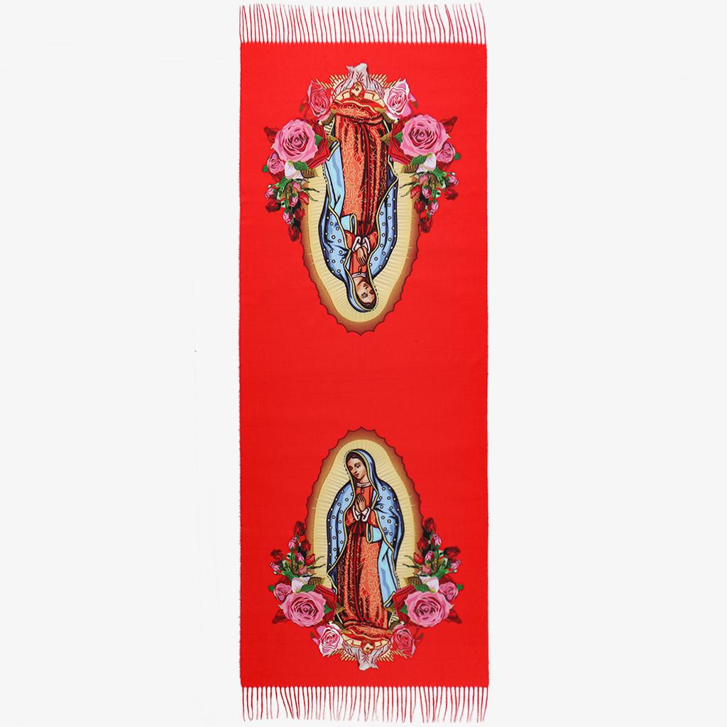 Printed Virgin Mary Of Guadalupe Scarf Men Women Winter Fall Warm Scarves Mexico Catholic Saint Shawl Tassels Wrap