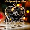 H&D HYALINE & DORA 15 Year 15th Wedding Anniversary Paperweight, Crystal Sculpture Keepsake Gifts, Personalized Crystal Engraved Heart Marriage