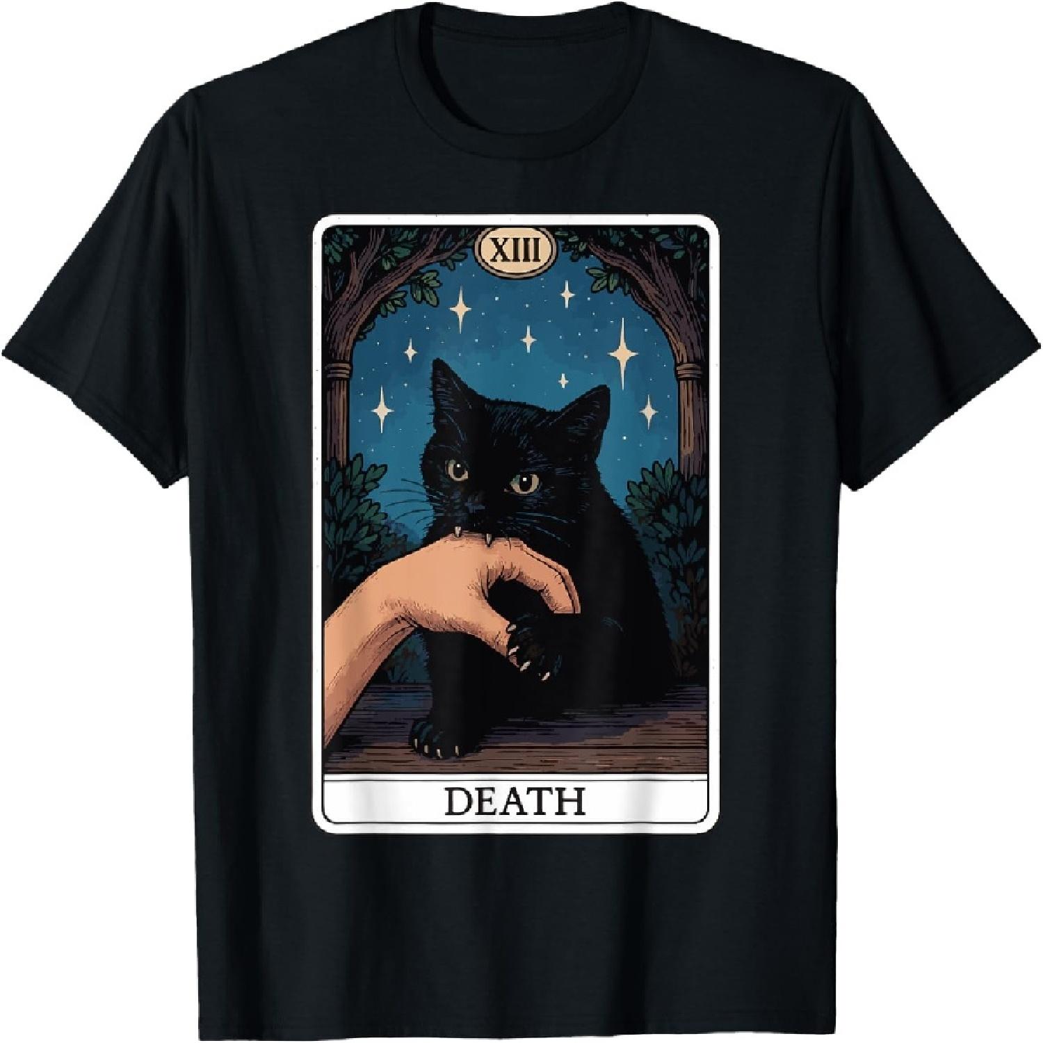 Футболка с картой Таро  Смерть Кошки  для мужчин и женщин S