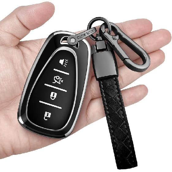 Sindeda For Chevrolet Key Fob Cover With Keychain Soft Full Protection Key Shell Key Case Compatible With 2016-2025 Chevy Equinox Malibu Spark Cruze