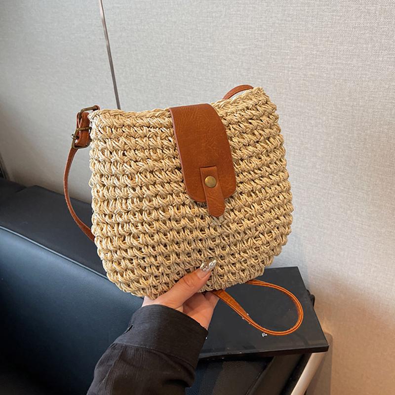 New Summer Shoulder Bag Grass Woven Crossbody Basg for Women Bohemian Beach Simple Designer Small Purses and Handbags 2026