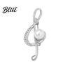 Long-lasting Brooch Musical Note Shape Pin Imitation Pearl Rhinestones Inlaid