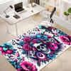 1PC Skull Dark Gothic Pattern printed Carpet Rug for Living Room Bedroom Home Sofa Decoration,Non-slip Floor Mat Floor mat