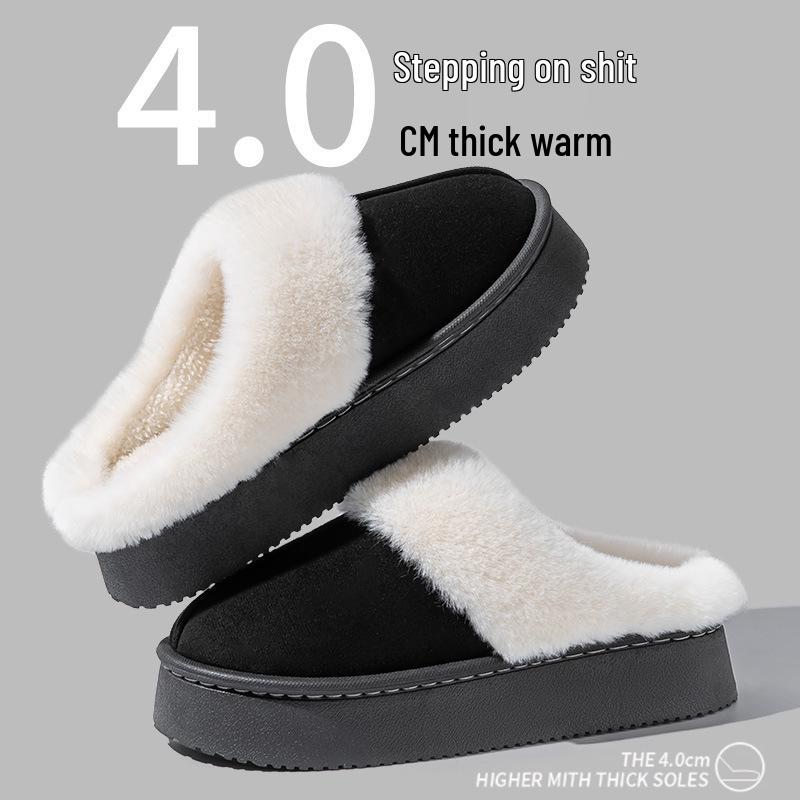 Papuci de Bumbac Calzi Antiderapanți pentru Femei și Bărbați, Colecția Toamnă/Iarnă 2025, Talpă Groasă Plus Catifea, Rezistenți la Mirosuri, pentru Interior/Exterior.