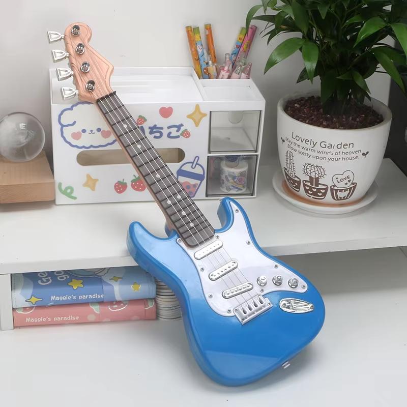 Children's guitar toys, 4-string children's electric guitar instruments, portable electronic musical instrument toys
