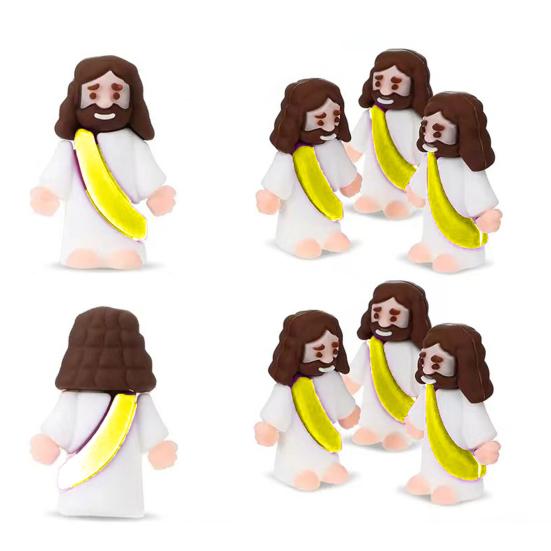 12/48 Stücke Mini Jesus Figur PVC Retter Jesus Figur Modell Statue Skulptur Desktop Dekoration Ostern Ornament Weihnachten Festival Geschenk