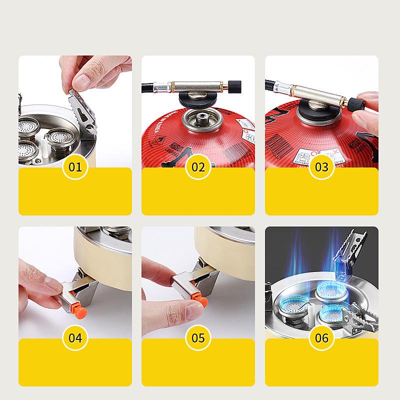 Camping Burner 6800W Big Power Portable Foldable Outdoor Tourist Head Picnic Survive Warm Gas Stove For Hiking Fishing BBQ Stove