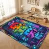 City Cyberpunk Theme Crystal Velvet Floor Rug Personalized Custom Name Text Warm Carpet Home Decoration
