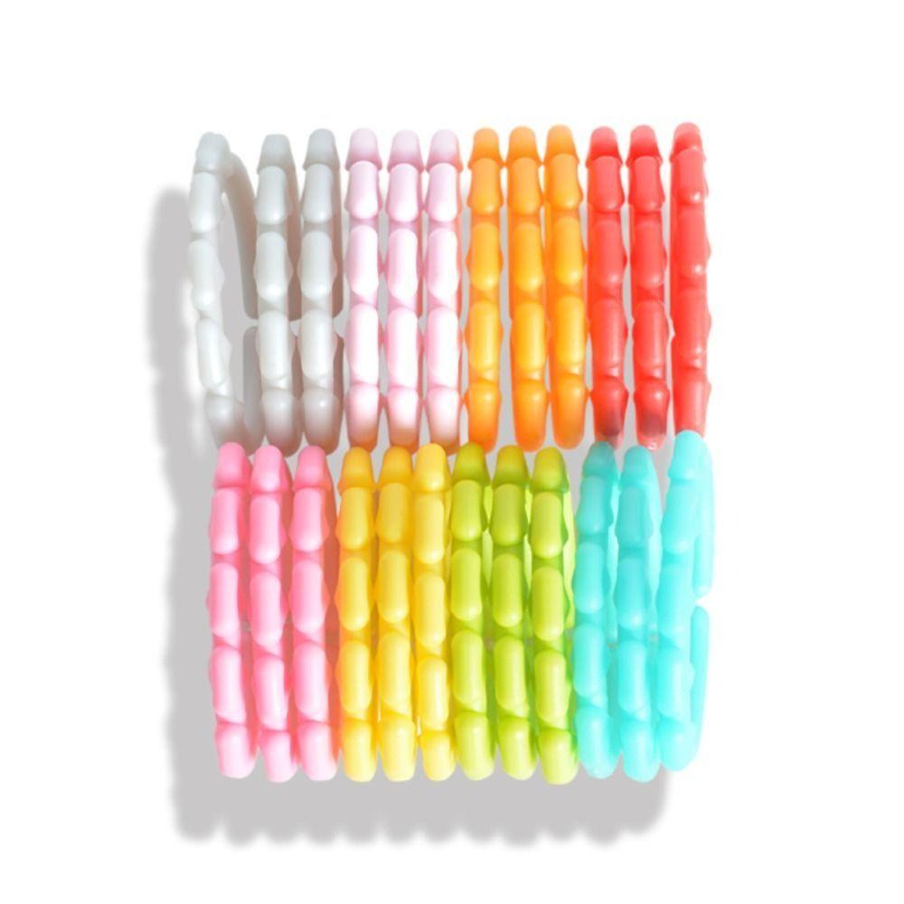 24pcs/set Stroller Teething Rings for Babies Clip On Baby Rainbow Loop  Kids/Children