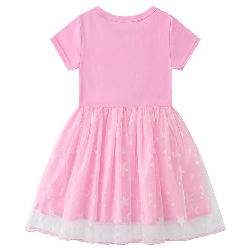 Children's Korean Style Rainbow Sequin Princess Dress - Short Sleeve for Summer, Long Sleeve for Spring/Autumn
