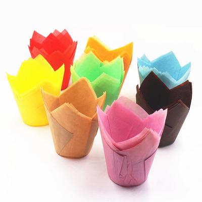 50Pcs/set Tulip Shape Cupcake Liner Cupcake Paper Baking Cup Muffin Cases Cake Mold Small Cake Box Cup Tray Decorating Tools