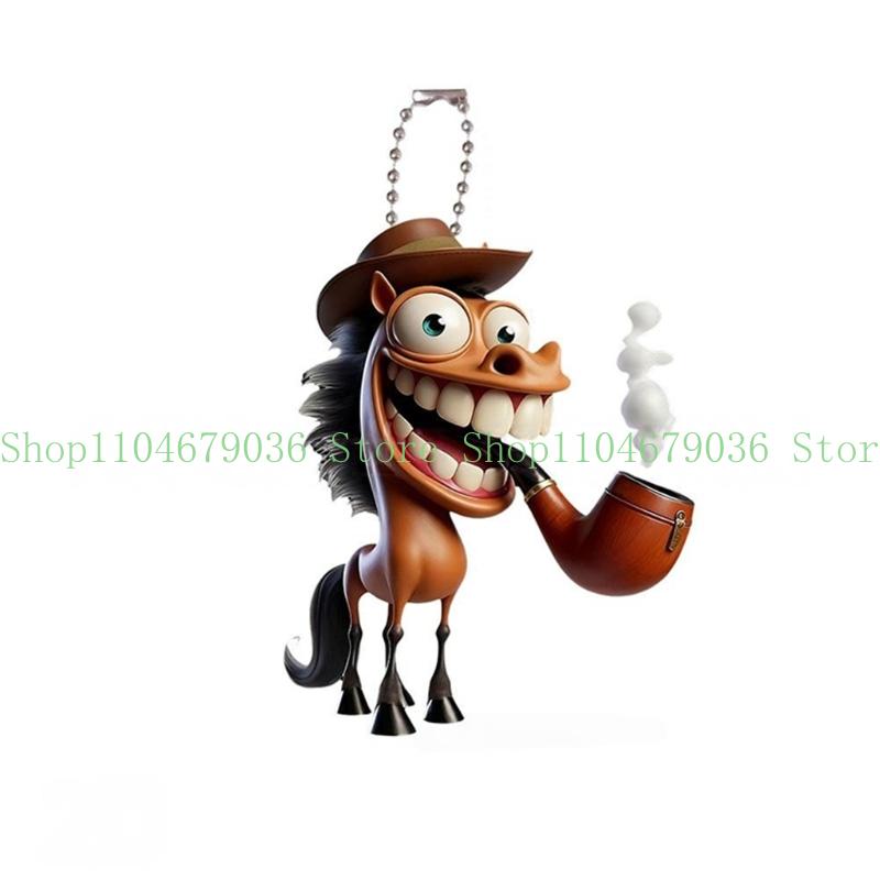 652F Handcrafted Acrylic Horse Design Car Decoration Pendant for Gift Give TypeE