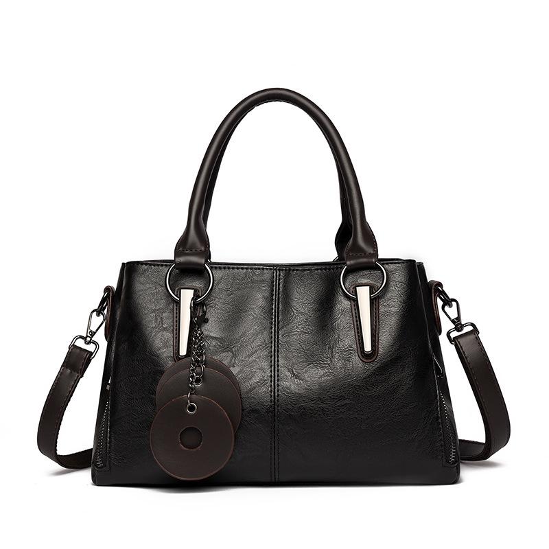 2025 Fashionable Women's Cowhide Shoulder Crossbody Bag – Versatile, Large Capacity, Three-Layer Design for Moms