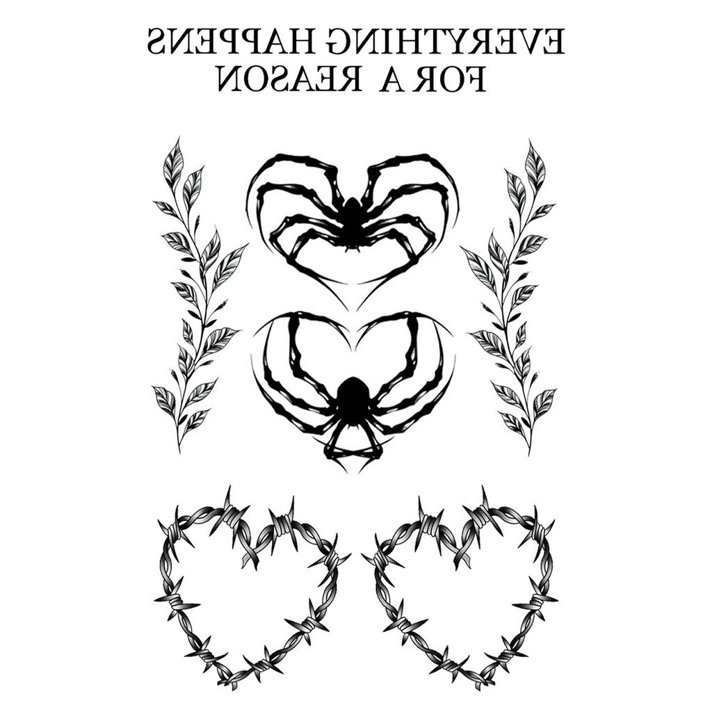 Y2K Sexy Butterfly English Cross Finger Waist Belly Tattoo Sticker Holiday Party Decoration Sticker