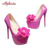 Aphixta Pearl Flowers Hot Sale Party Disco Dance Pumps Women 5.5cm Platform 16cm Super High Thin Heels Pumps