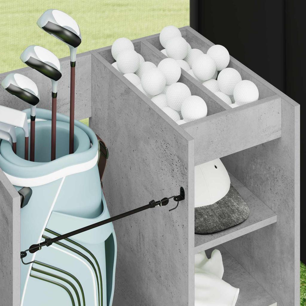 Golf Cabinet with Wheels Universal Concrete Grey 65 x 45 x 98 cm