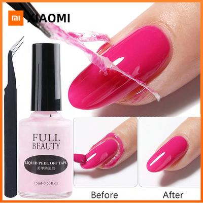15ml Afpelbare Latex Antivries Nagellak Anti-overloop Lijm Nagelrand Bescherming Sneldrogend Nagel Huidverzorgingstool Met Pincet