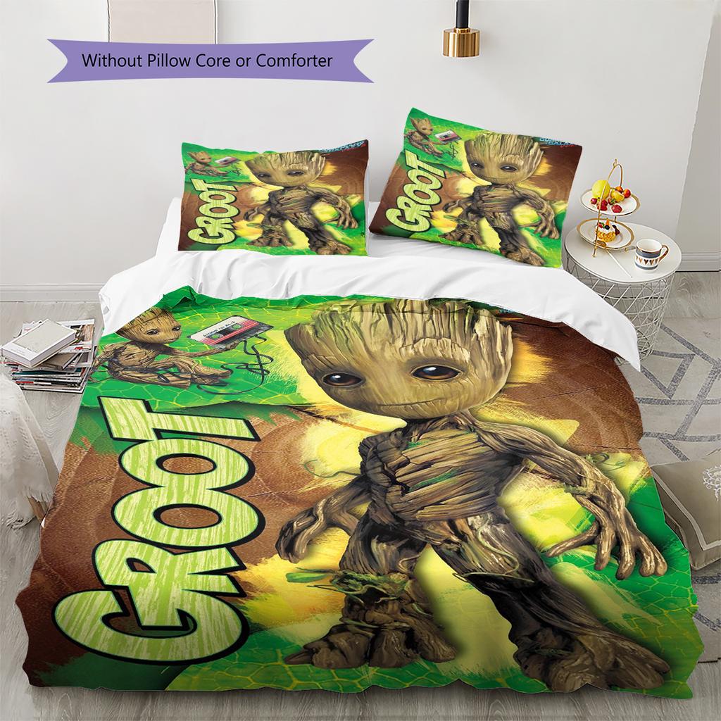 Set Copripiumino Trapuntato con Fantasia Groot Federa Decorazione per la Casa Regalo (1 * copripiumino + 2 * federa, senza nucleo)