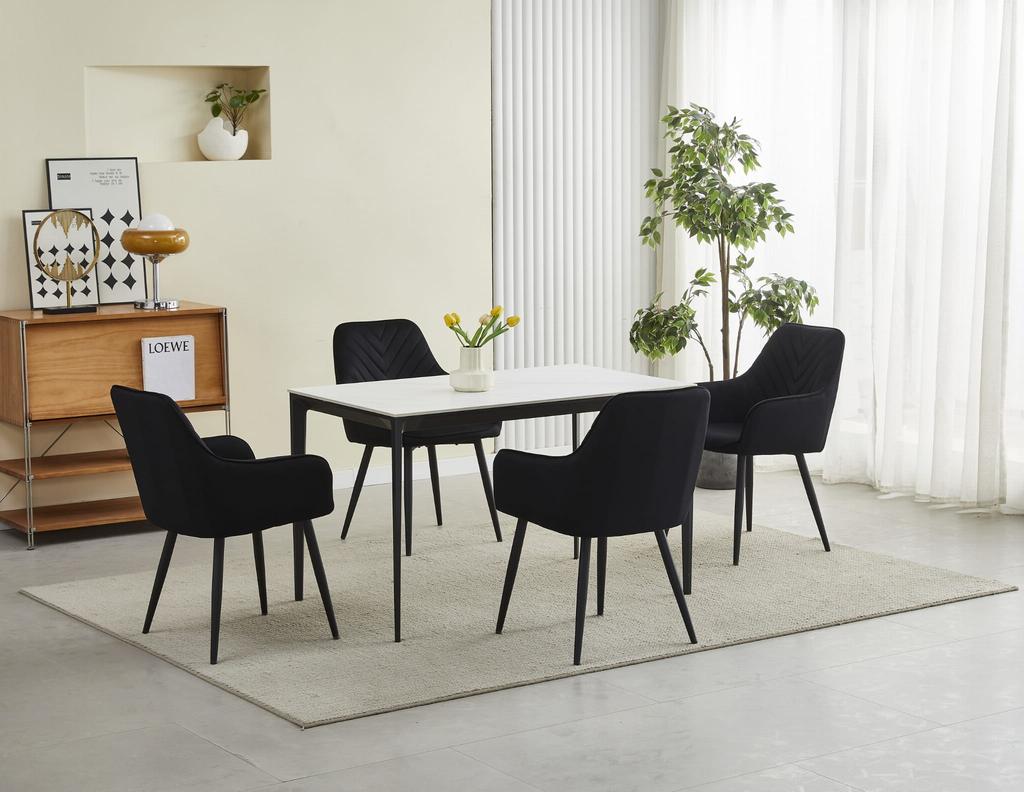 Nana Chair - Black Velvet / Black Legs X 2